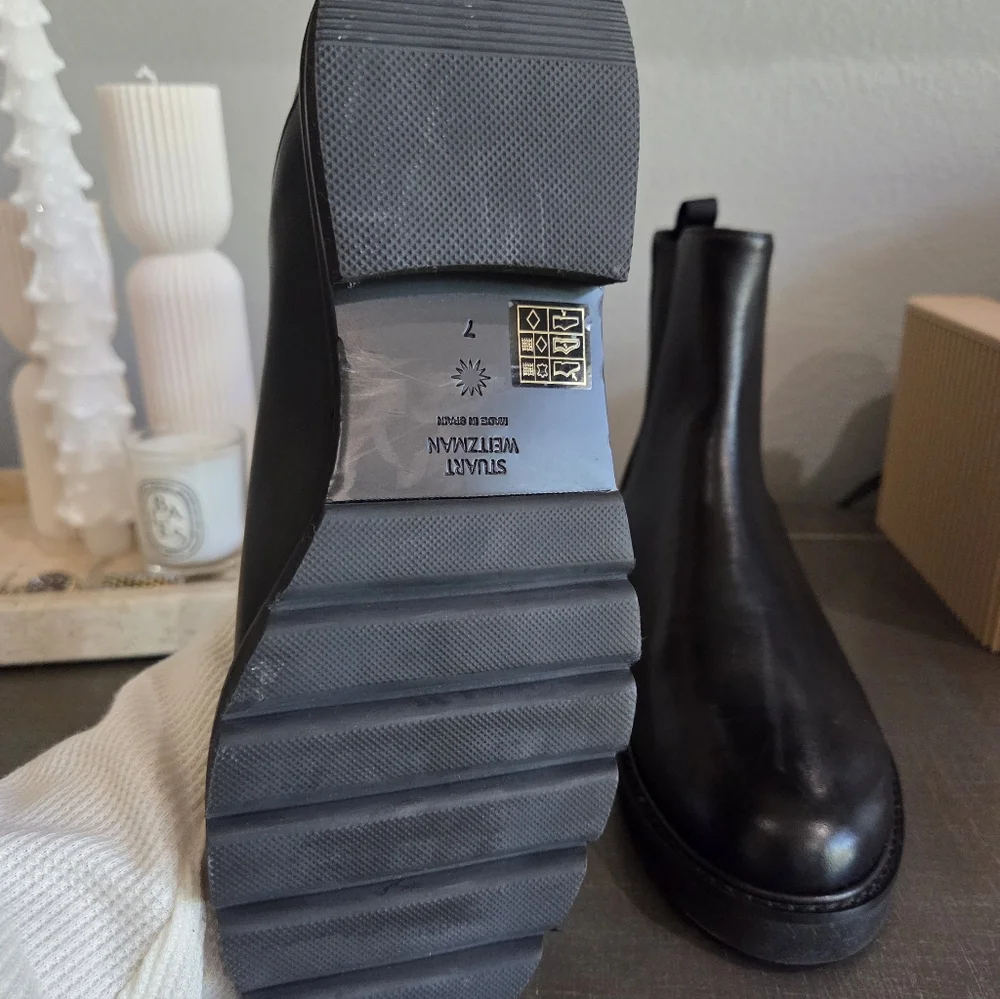 Stuart Weitzman Dylan Black Ankle Boots